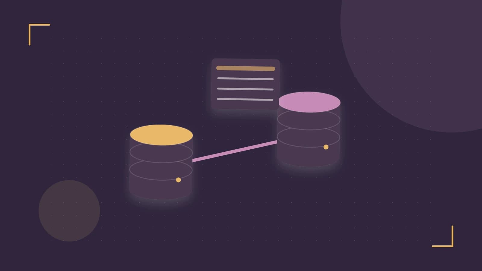 Editorial illustration of structured records, database cylinders and relationships between tables
