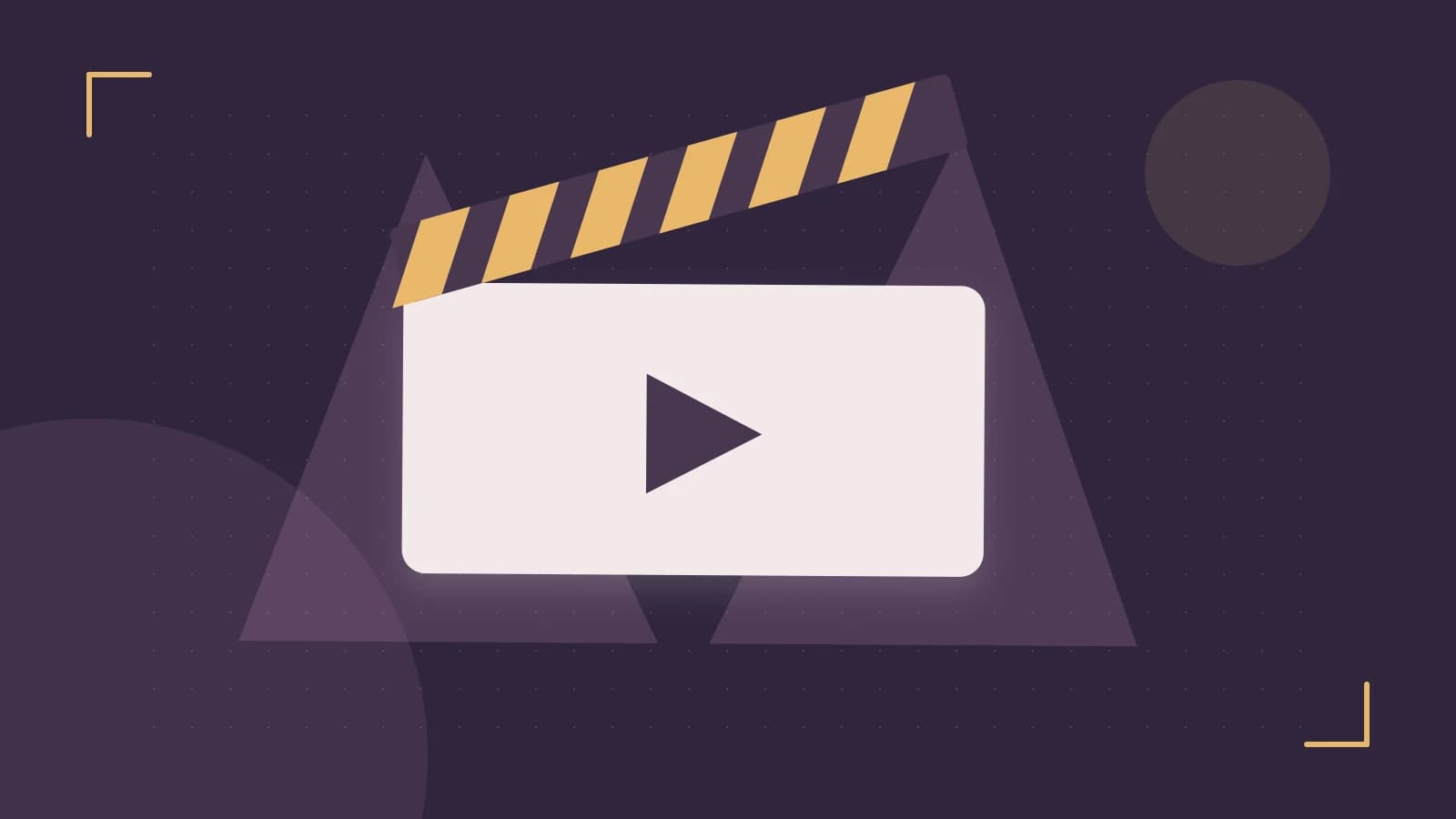 Editorial illustration of a film clapperboard, a spotlight and layered cultural artwork
