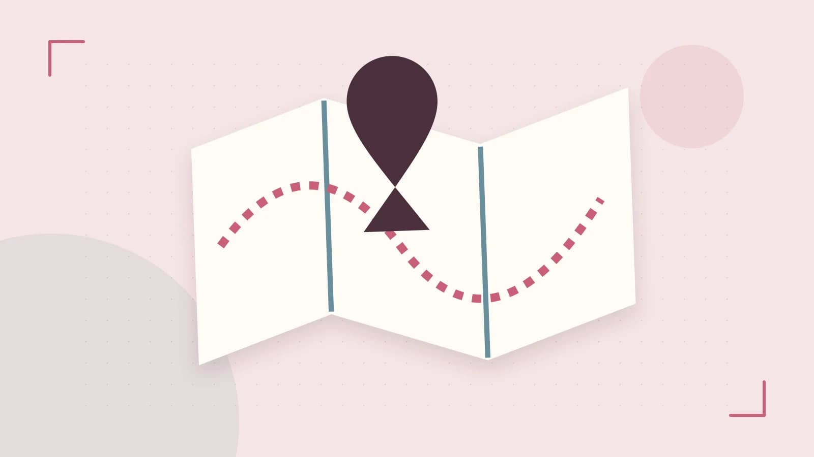 Editorial illustration of an editorial globe with meridians and layered geographic shapes