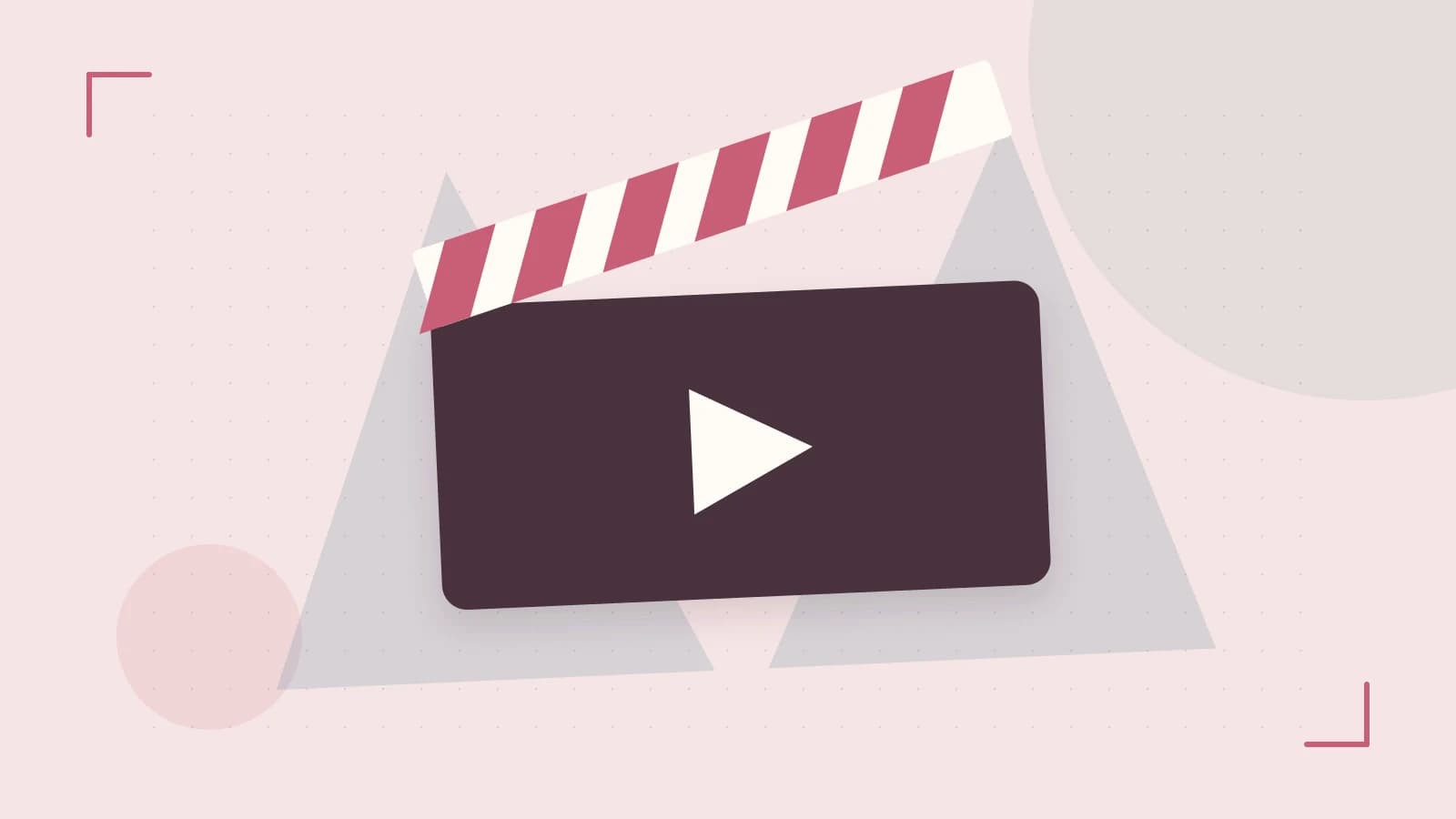 Editorial illustration of a film clapperboard, a spotlight and layered cultural artwork