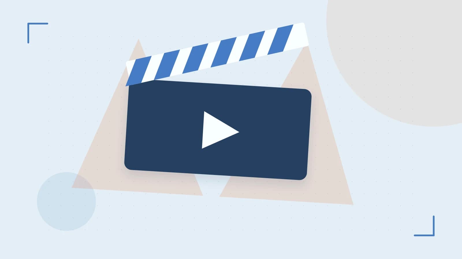 Editorial illustration of a film clapperboard, a spotlight and layered cultural artwork
