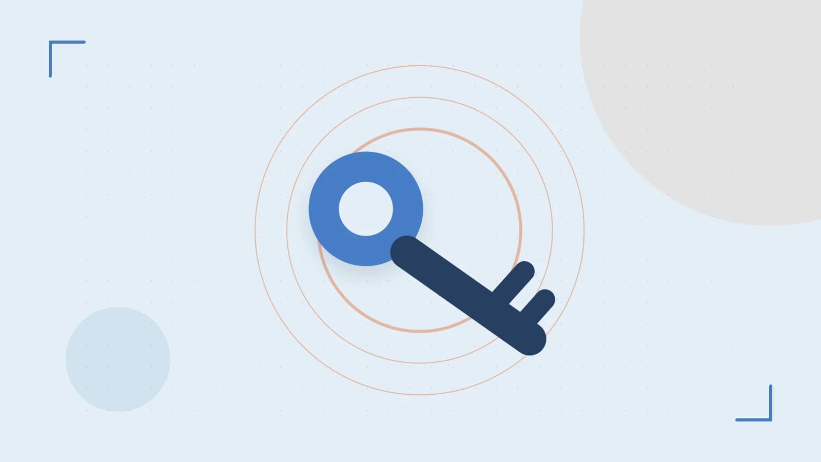 Editorial illustration of a sculpted shield, authentication key and concentric permission boundaries
