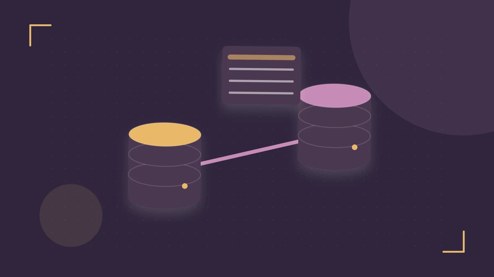 Editorial illustration of structured records, database cylinders and relationships between tables