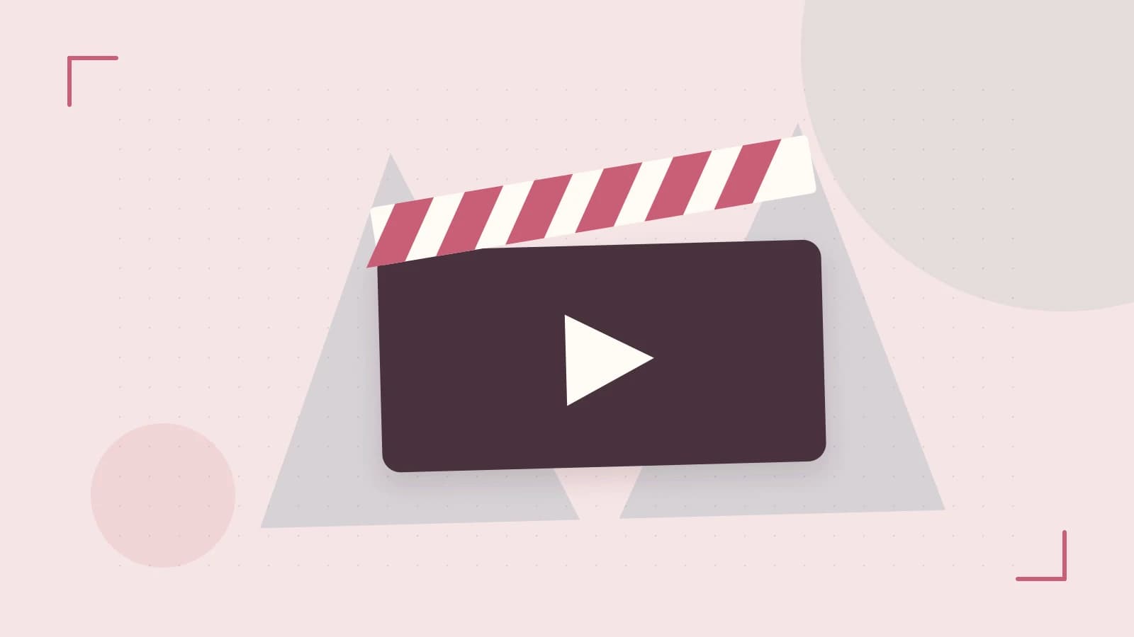 Editorial illustration of a film clapperboard, a spotlight and layered cultural artwork