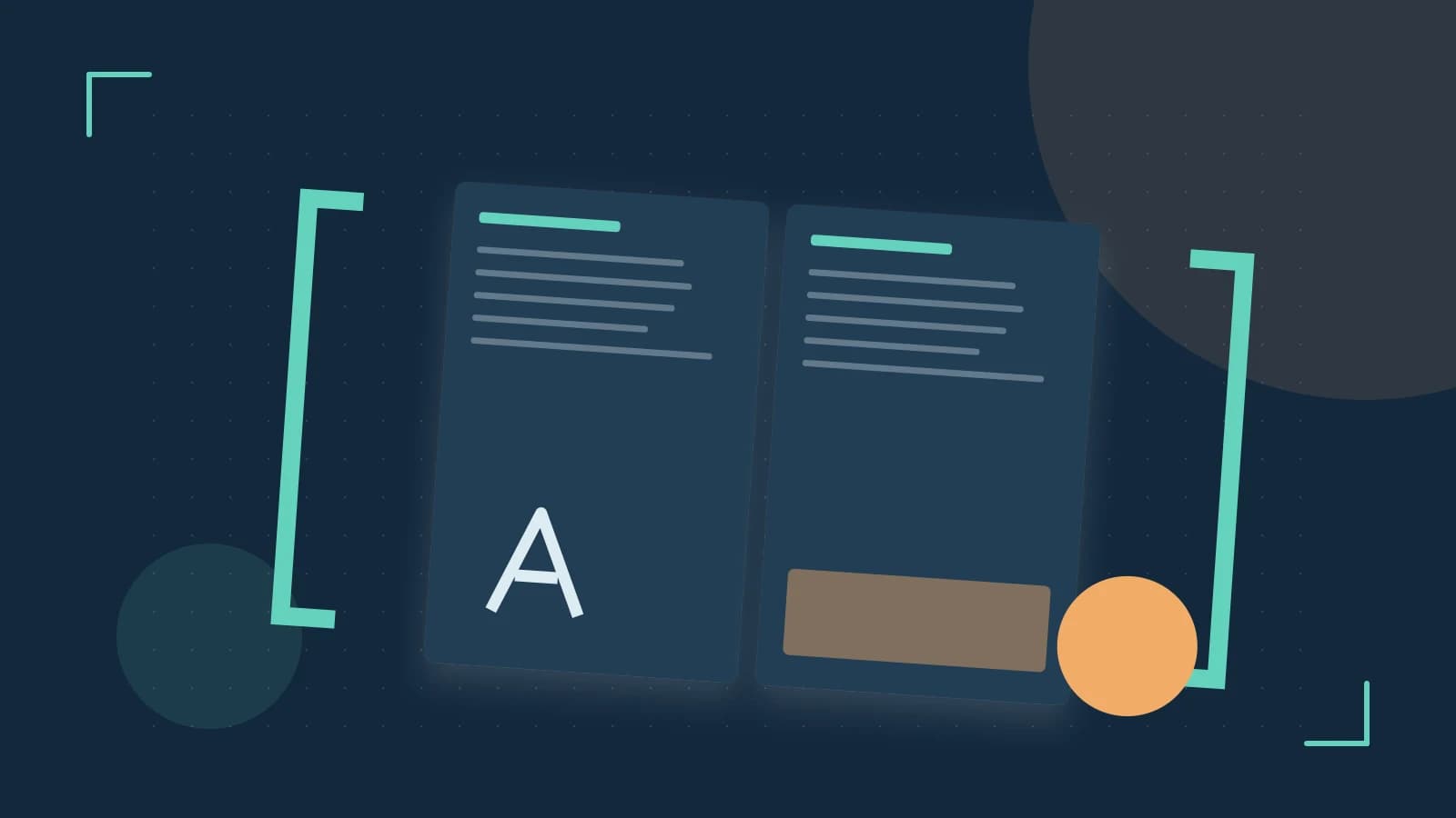 Editorial illustration of typeset pages, expressive letterform shapes and a precise editorial page grid