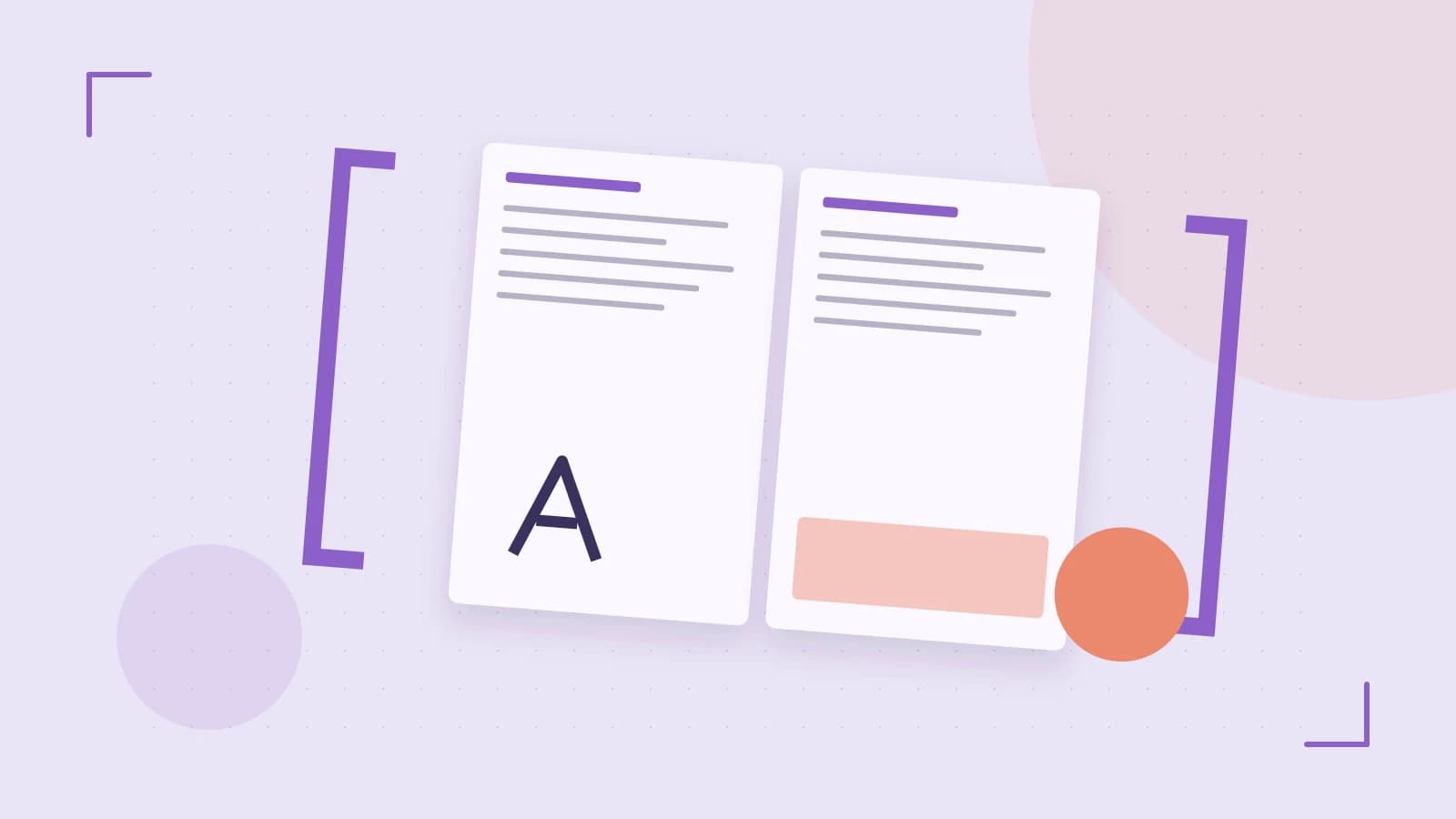 Editorial illustration of typeset pages, expressive letterform shapes and a precise editorial page grid