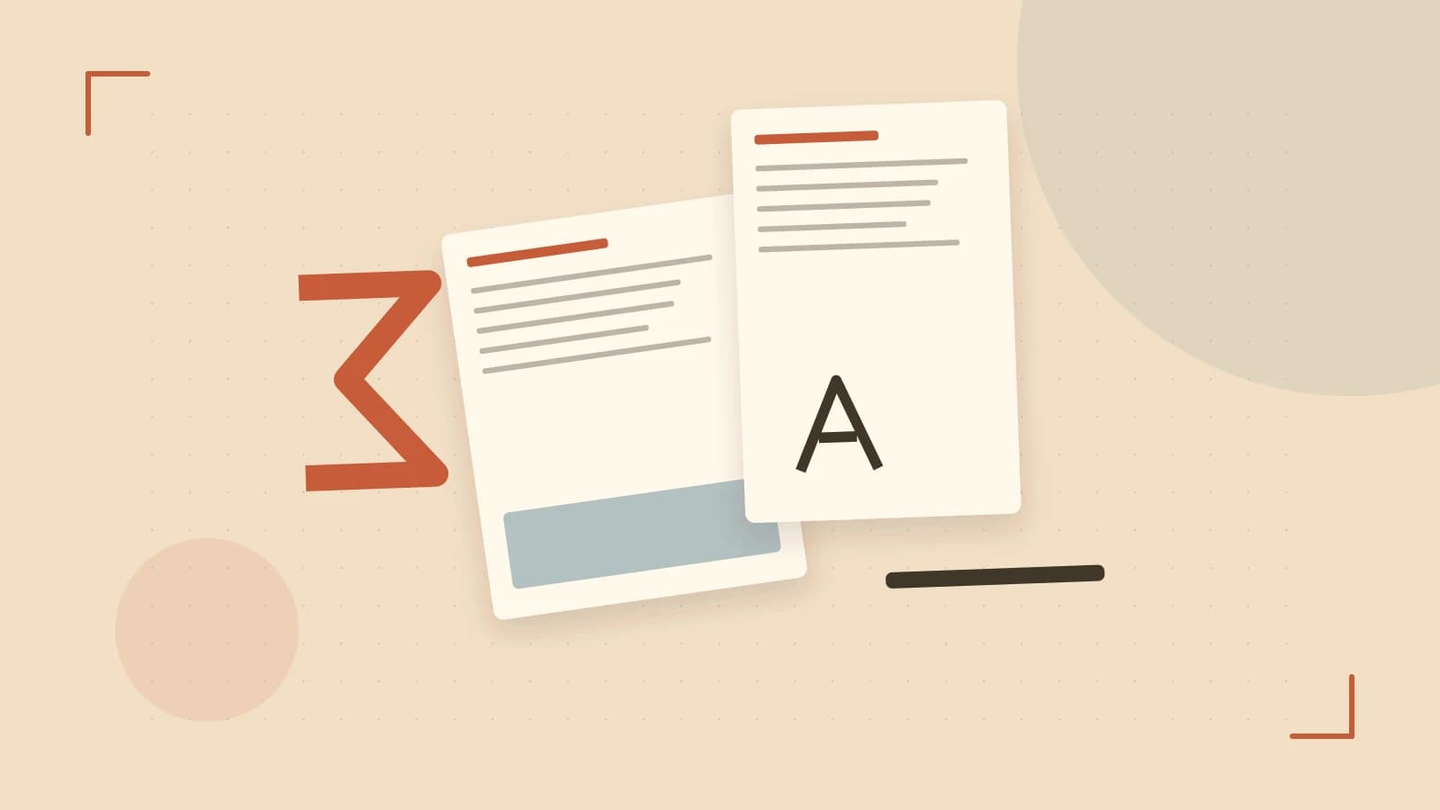 Editorial illustration of typeset pages, expressive letterform shapes and a precise editorial page grid