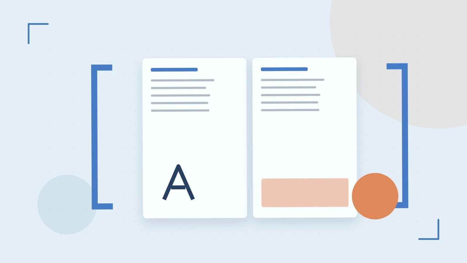 Editorial illustration of typeset pages, expressive letterform shapes and a precise editorial page grid