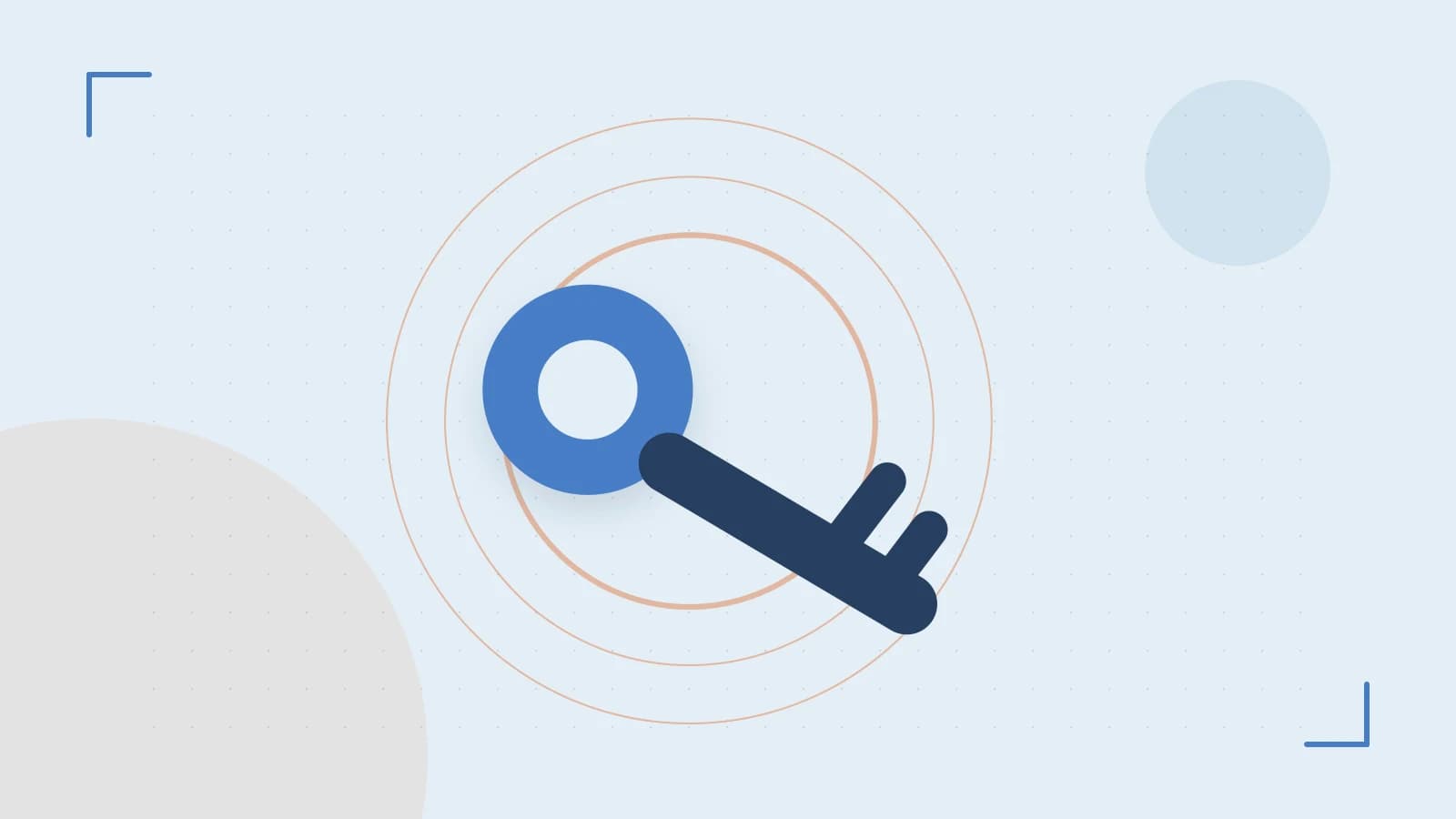 Editorial illustration of a sculpted shield, authentication key and concentric permission boundaries