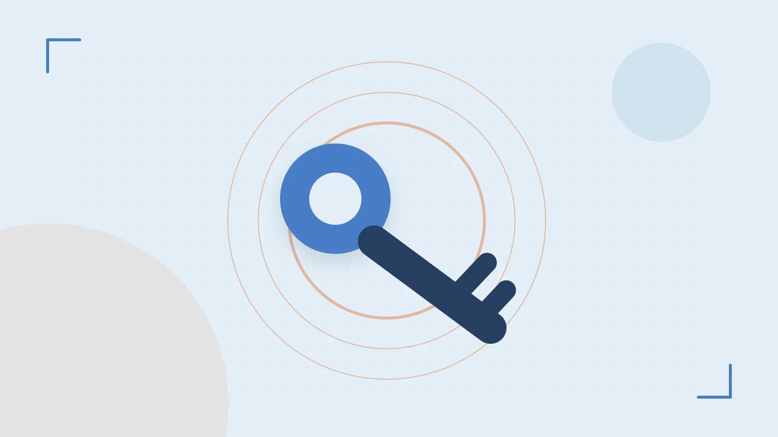 Editorial illustration of a sculpted shield, authentication key and concentric permission boundaries