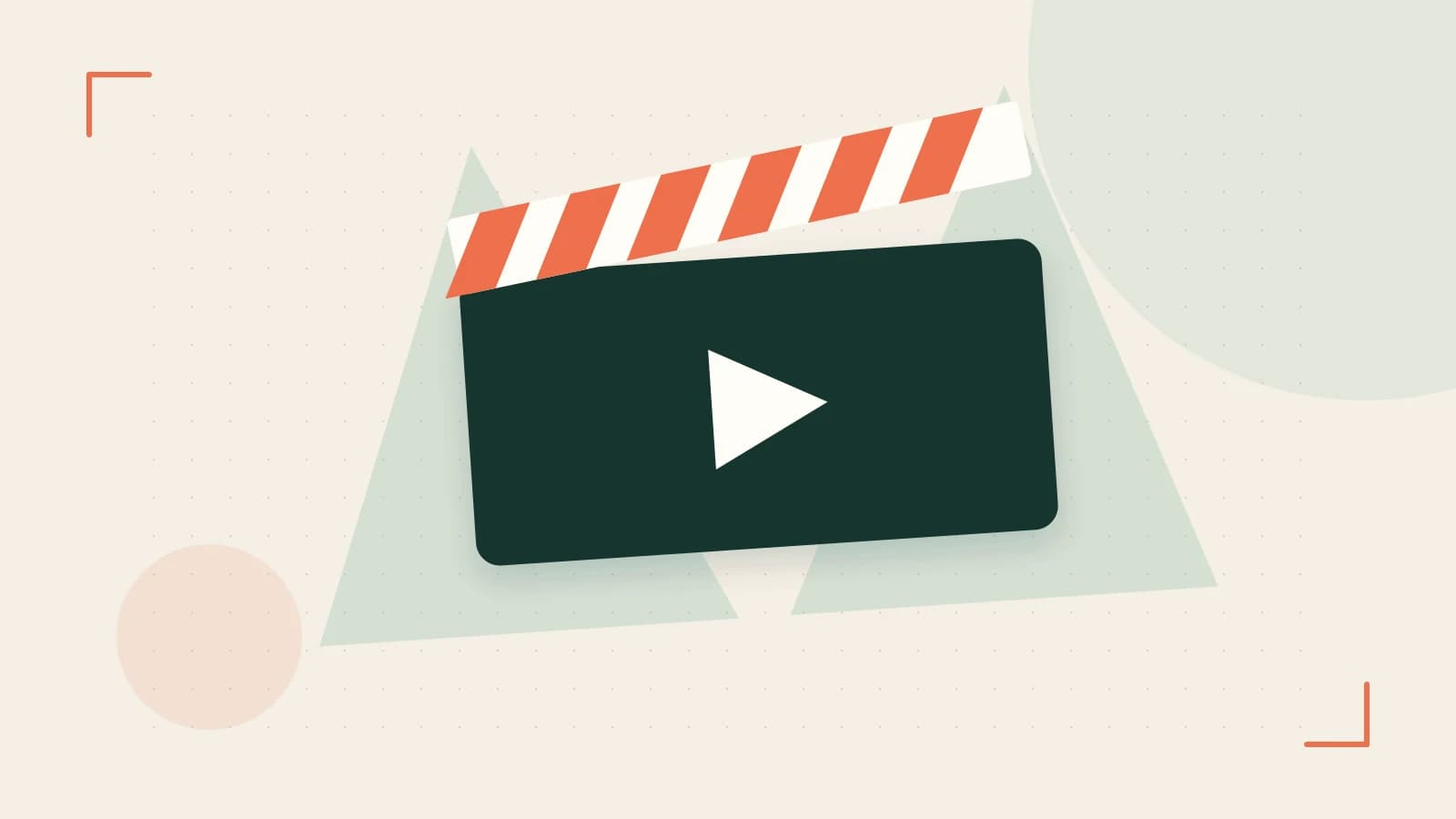 Editorial illustration of a film clapperboard, a spotlight and layered cultural artwork