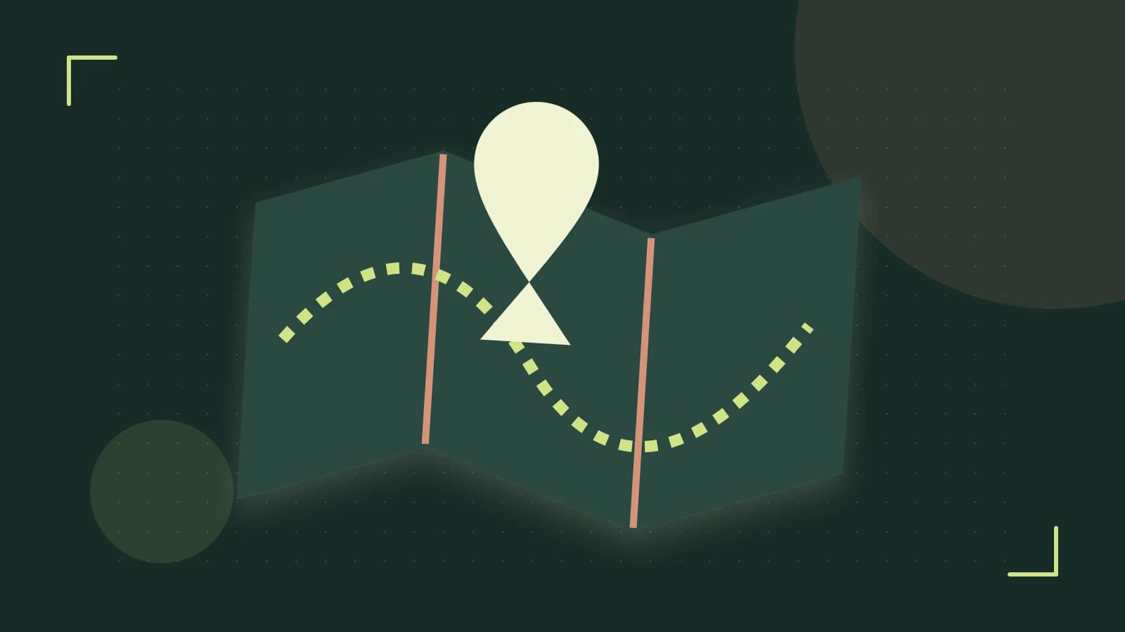 Editorial illustration of an editorial globe with meridians and layered geographic shapes