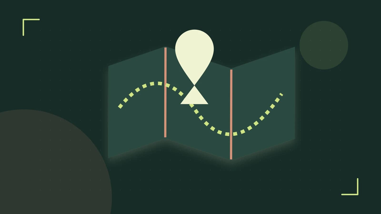 Editorial illustration of an editorial globe with meridians and layered geographic shapes