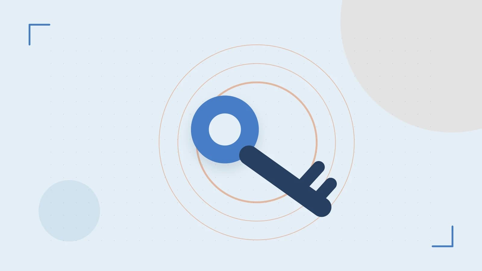 Editorial illustration of a sculpted shield, authentication key and concentric permission boundaries