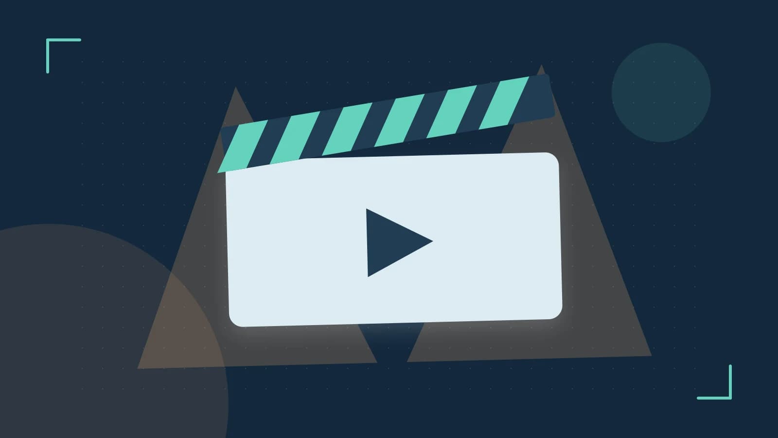 Editorial illustration of a film clapperboard, a spotlight and layered cultural artwork
