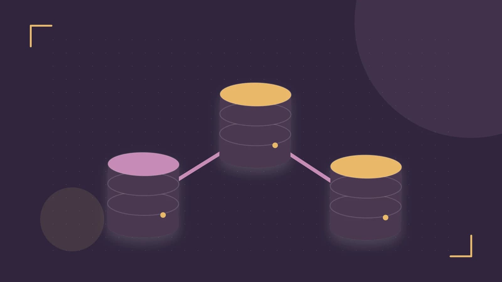 Editorial illustration of structured records, database cylinders and relationships between tables