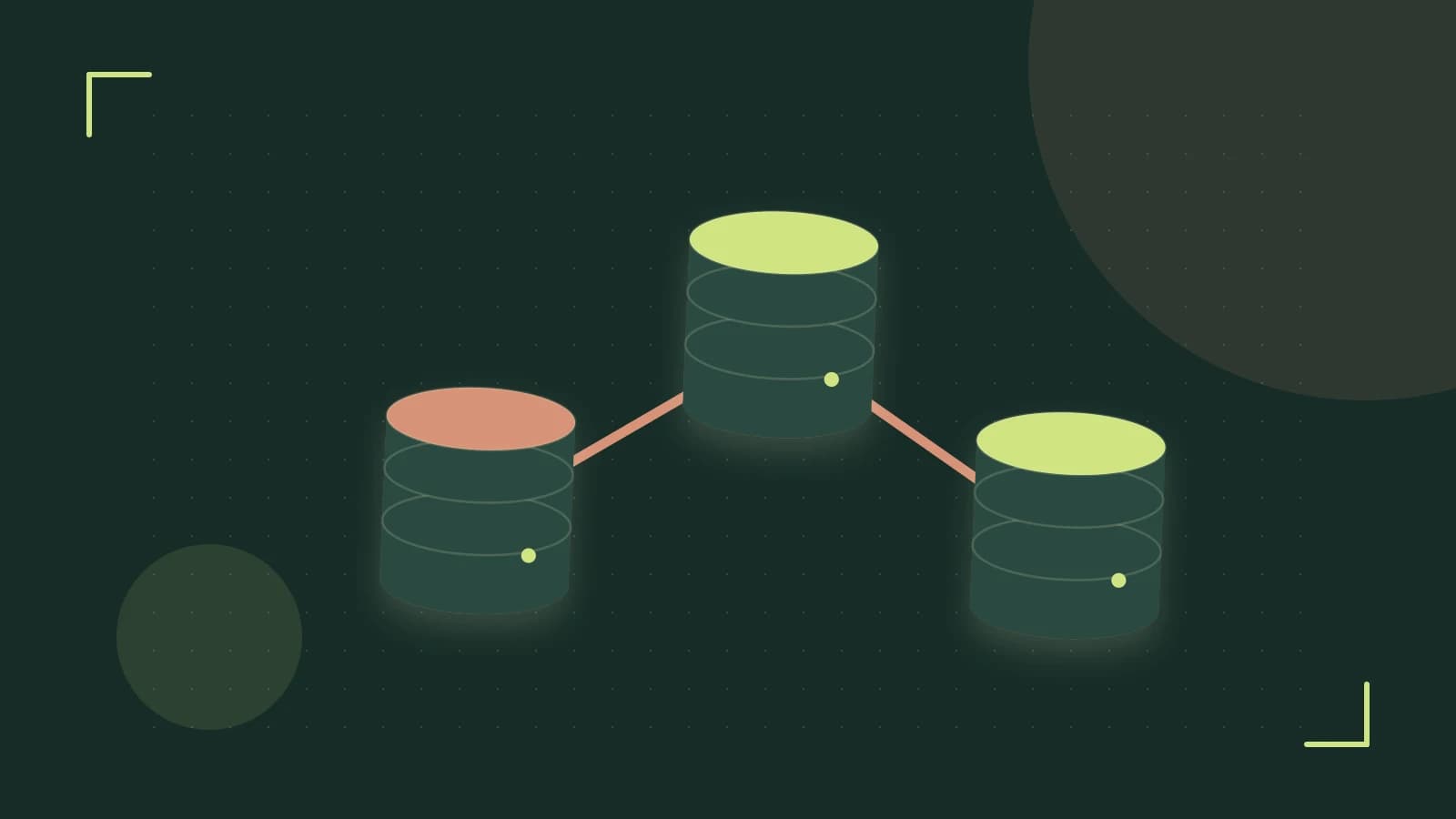 Editorial illustration of structured records, database cylinders and relationships between tables