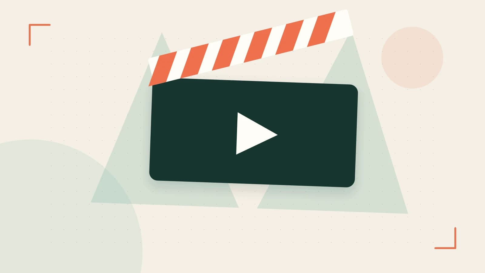 Editorial illustration of a film clapperboard, a spotlight and layered cultural artwork