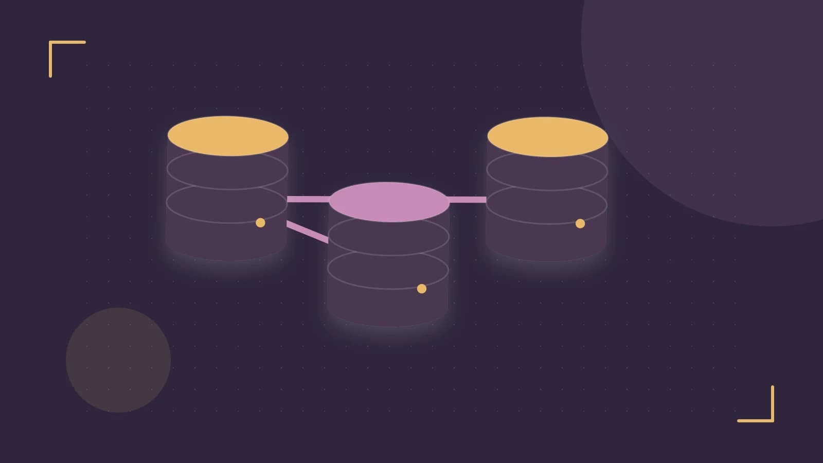 Editorial illustration of structured records, database cylinders and relationships between tables