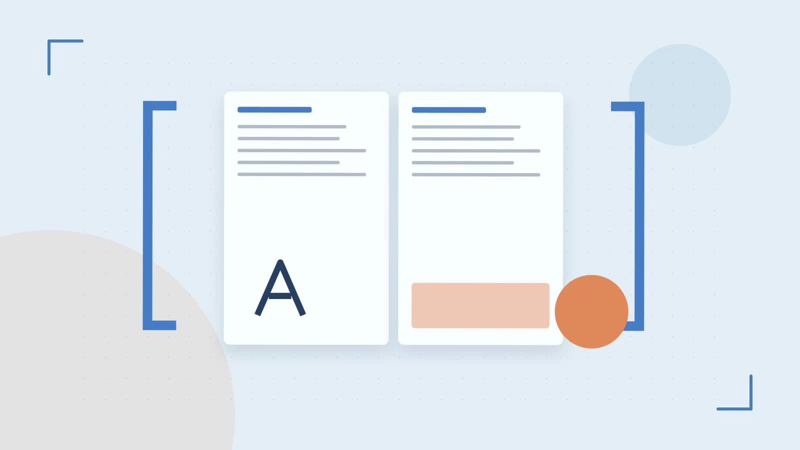 Editorial illustration of typeset pages, expressive letterform shapes and a precise editorial page grid