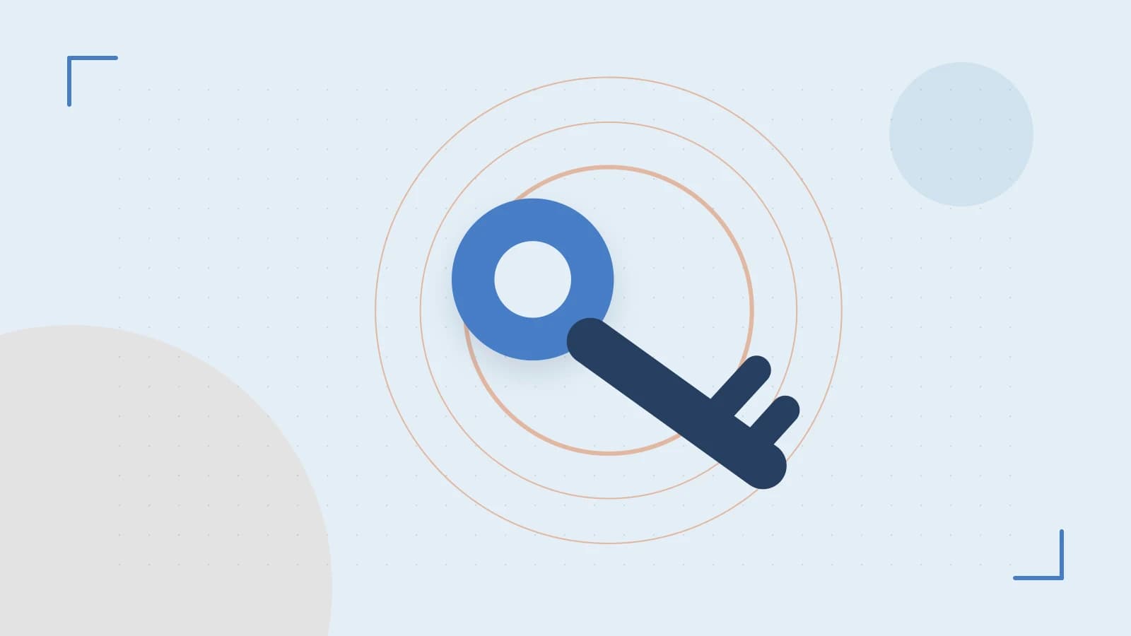 Editorial illustration of a sculpted shield, authentication key and concentric permission boundaries