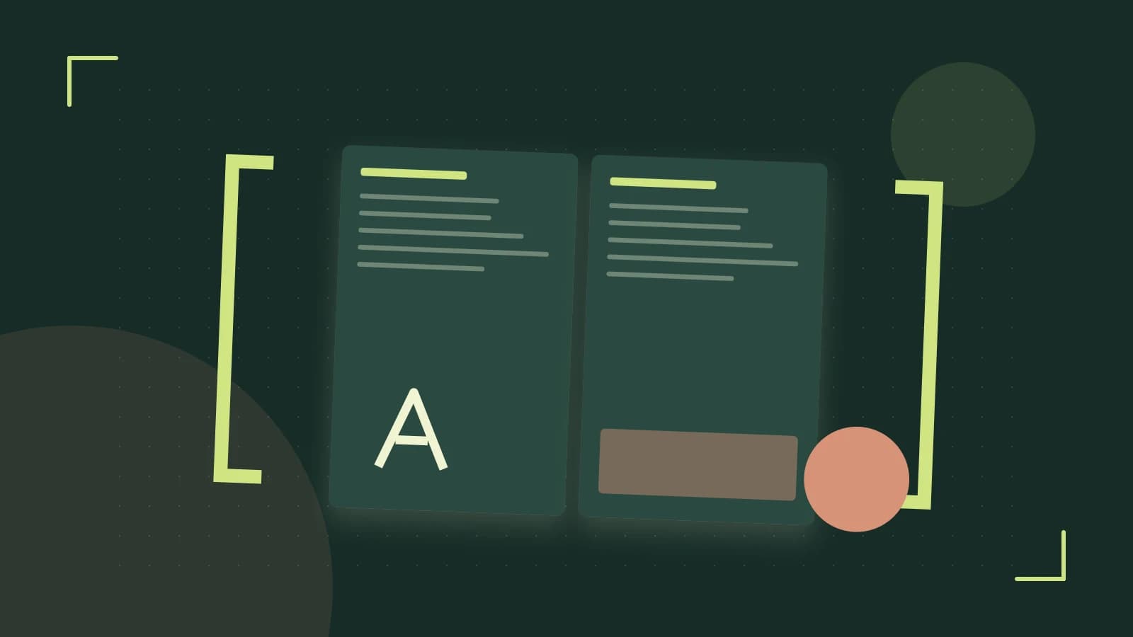 Editorial illustration of typeset pages, expressive letterform shapes and a precise editorial page grid