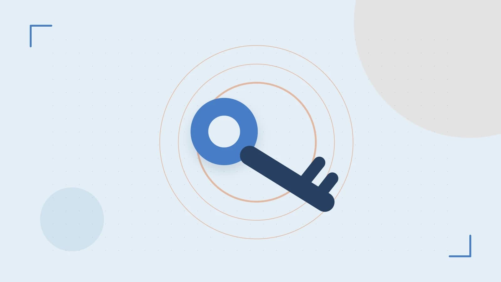 Editorial illustration of a sculpted shield, authentication key and concentric permission boundaries