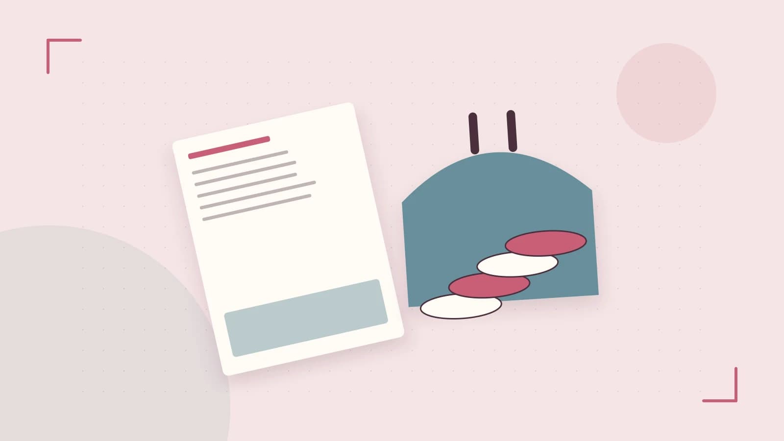 Editorial illustration of abstract coins, a payment card and a geometric financial chart without data labels