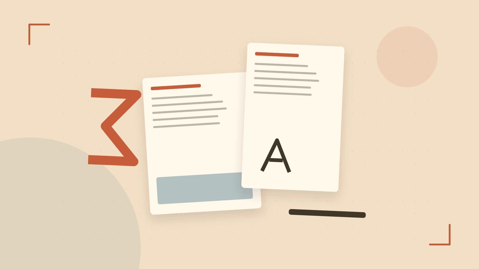 Editorial illustration of typeset pages, expressive letterform shapes and a precise editorial page grid